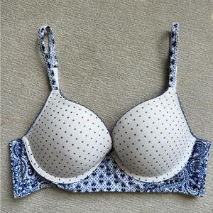 Blue bandana bra 34C